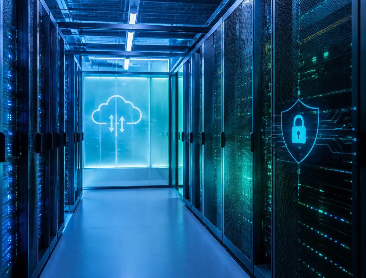 Server racks in a secure data center